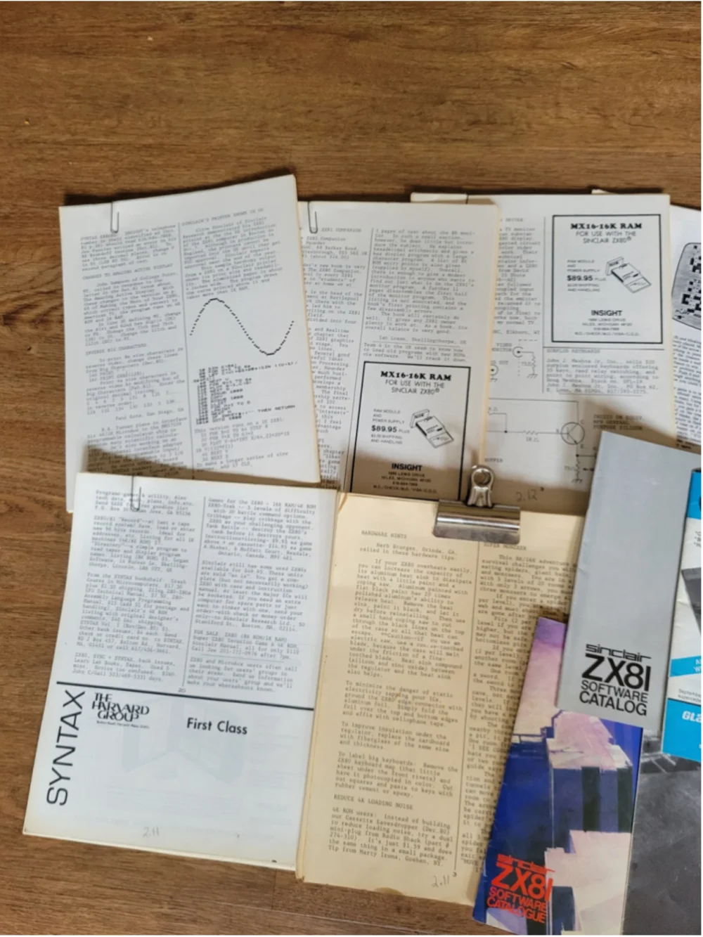 Vintage Sinclair ZX80 ZX81 Computer Paperwork Lot Syntax Newsletters Manuals